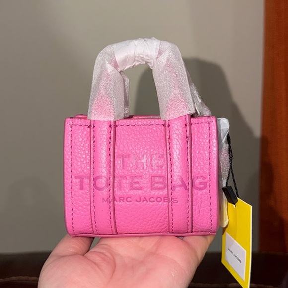 ‼️NEW Marc Jacobs Nano Micro The Tote Bag Pink Leather Satchel Crossbody Bag - Picture 10 of 10